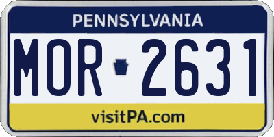 PA license plate MOR2631