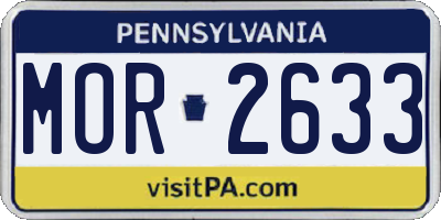 PA license plate MOR2633