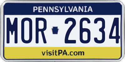 PA license plate MOR2634