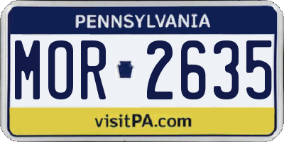 PA license plate MOR2635