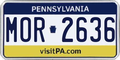 PA license plate MOR2636