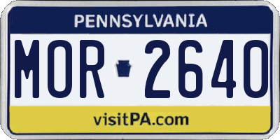 PA license plate MOR2640