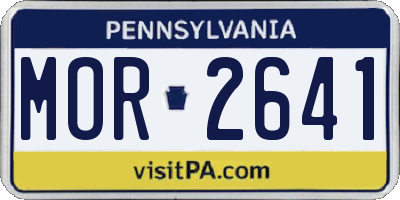 PA license plate MOR2641