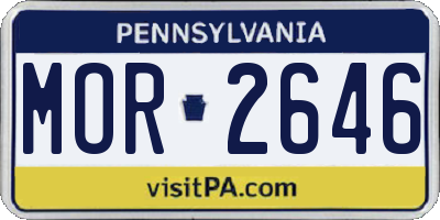 PA license plate MOR2646