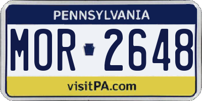 PA license plate MOR2648