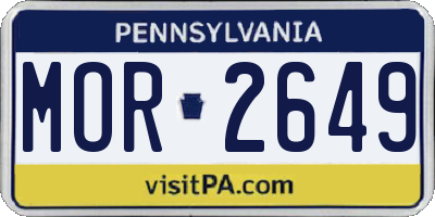 PA license plate MOR2649