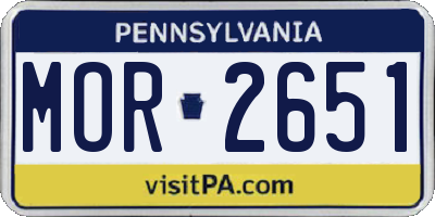 PA license plate MOR2651