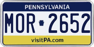 PA license plate MOR2652