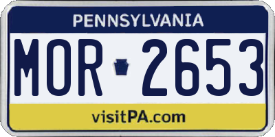 PA license plate MOR2653