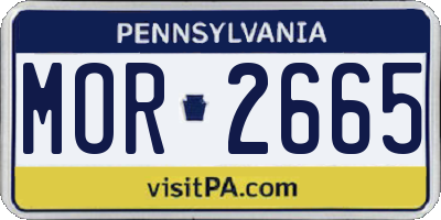 PA license plate MOR2665