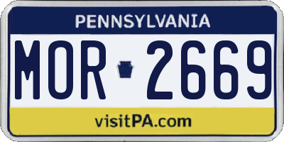 PA license plate MOR2669