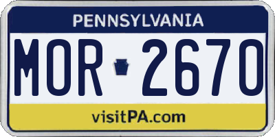 PA license plate MOR2670