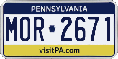 PA license plate MOR2671