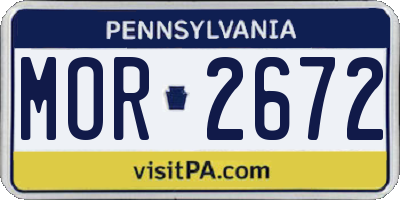 PA license plate MOR2672