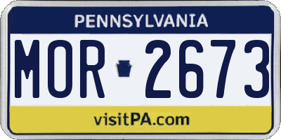 PA license plate MOR2673