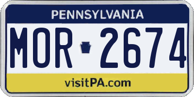 PA license plate MOR2674