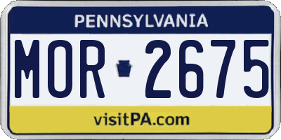 PA license plate MOR2675