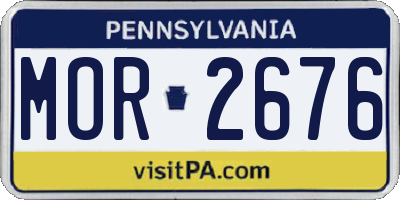 PA license plate MOR2676