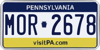 PA license plate MOR2678