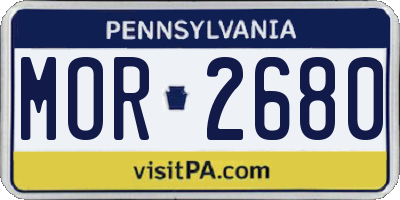 PA license plate MOR2680