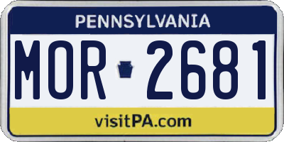 PA license plate MOR2681