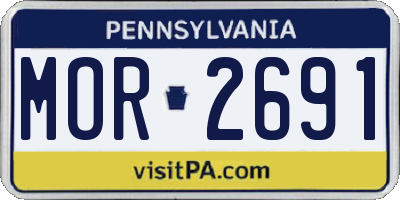 PA license plate MOR2691