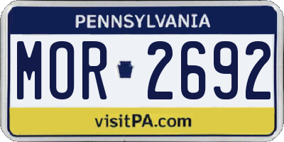 PA license plate MOR2692