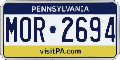 PA license plate MOR2694