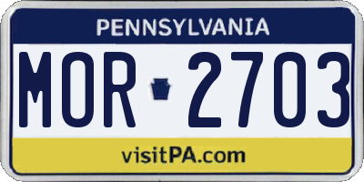 PA license plate MOR2703