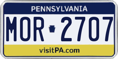 PA license plate MOR2707