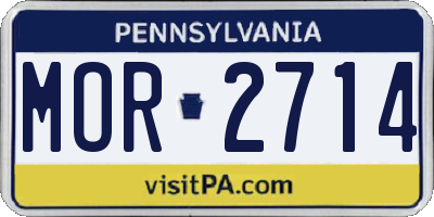 PA license plate MOR2714