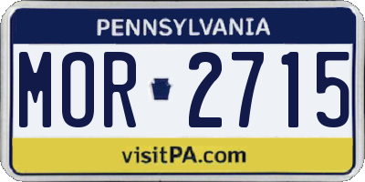 PA license plate MOR2715