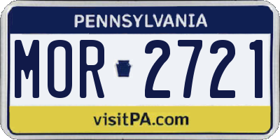 PA license plate MOR2721