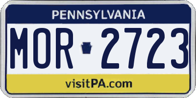 PA license plate MOR2723