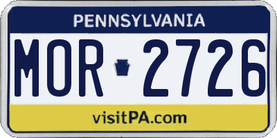 PA license plate MOR2726