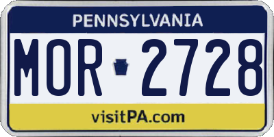 PA license plate MOR2728
