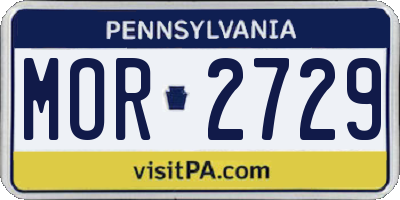 PA license plate MOR2729
