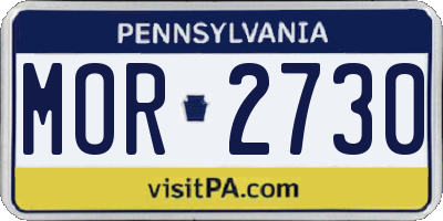 PA license plate MOR2730