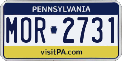 PA license plate MOR2731