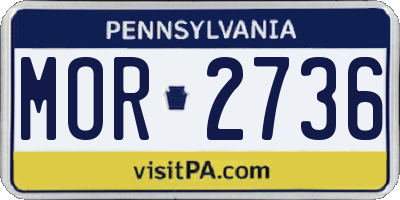 PA license plate MOR2736