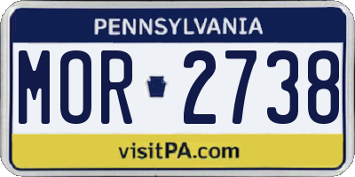 PA license plate MOR2738