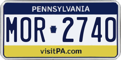 PA license plate MOR2740