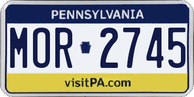 PA license plate MOR2745