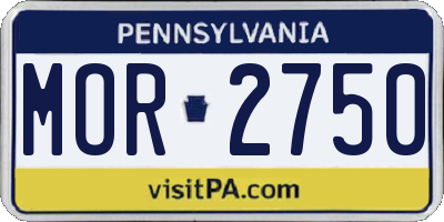 PA license plate MOR2750