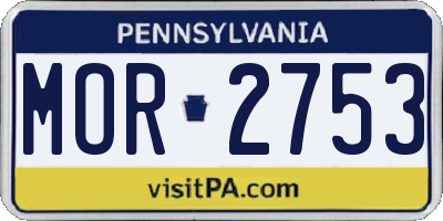 PA license plate MOR2753