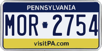 PA license plate MOR2754
