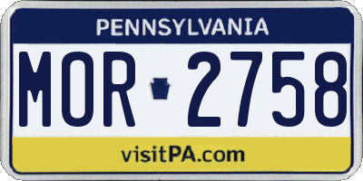 PA license plate MOR2758