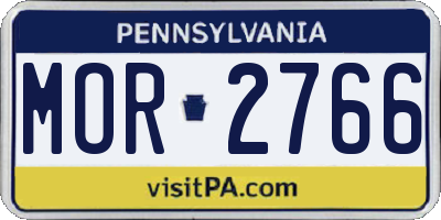 PA license plate MOR2766