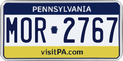 PA license plate MOR2767