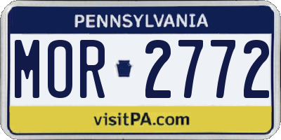 PA license plate MOR2772
